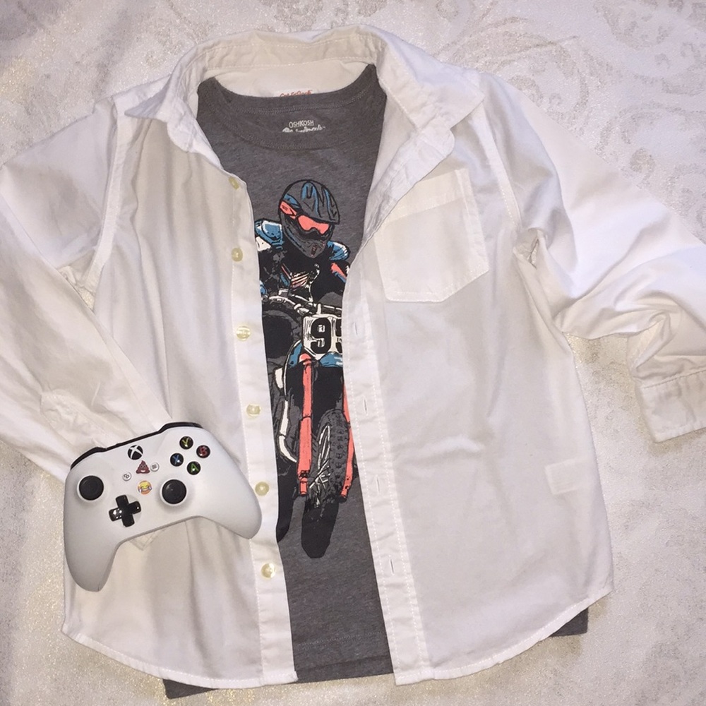 Linen Button down long sleeve size 6/7